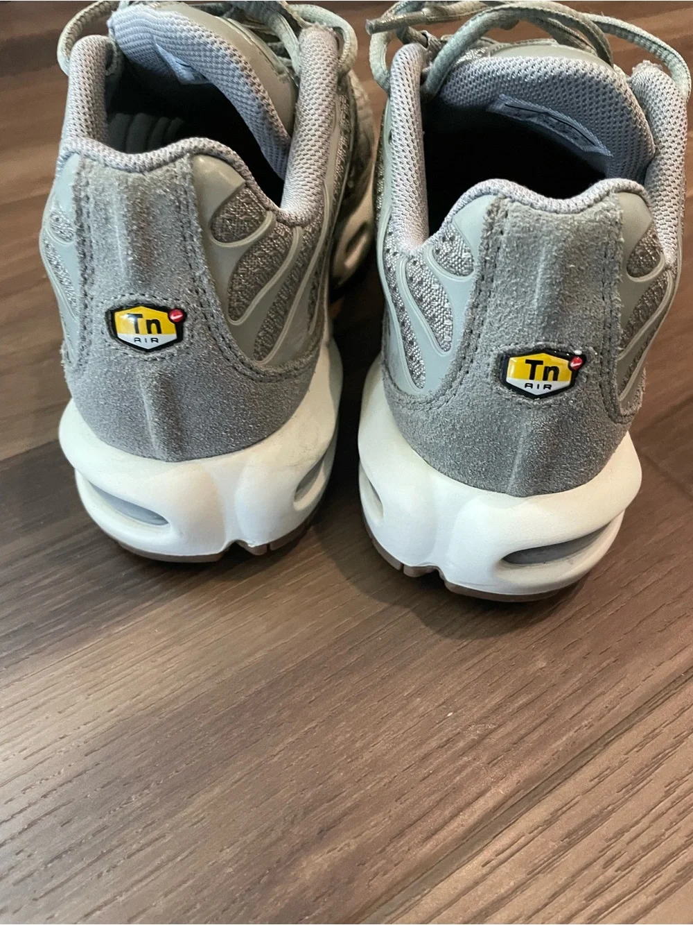 Nike Air Max Plus TN Olive/White with Gum Outsole. Excellent condition